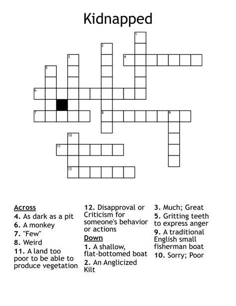 kidnapped meaning crossword.